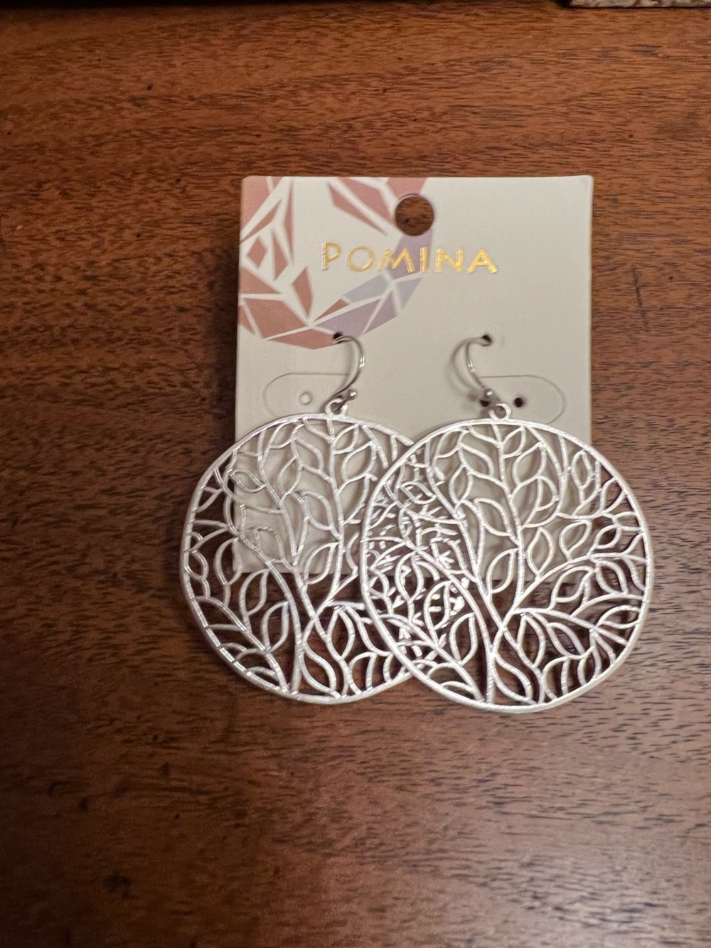 Pomina Silver Tree of Life Filigree Earrings NWT